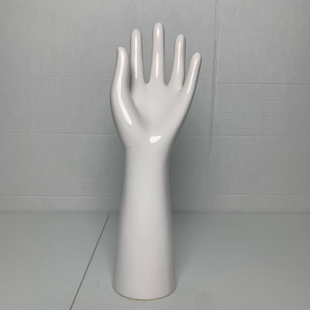 White Porcelain Jewelry Display Minimalist Home Decor Hand Sculpture